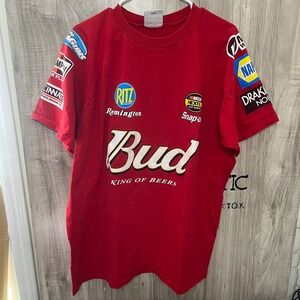 Vintage 90's Winner's Circle Bud King Of Beers NASCAR T Shirt Adult Size XL